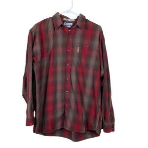 Columbia River Lodge Men’s Red and Brown Gorpcore Flannel Size Medium